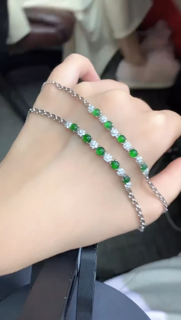 银S925镶嵌手链翡翠手链