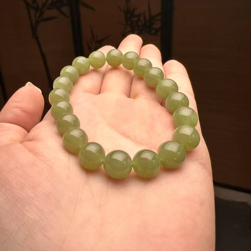 【上新了故宫】和田玉9mm+圆珠单圈手串