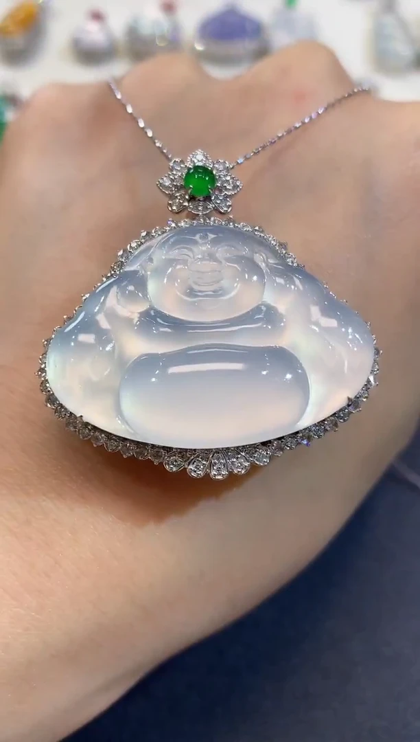 吊坠(不含链)18K金镶嵌翡翠S42