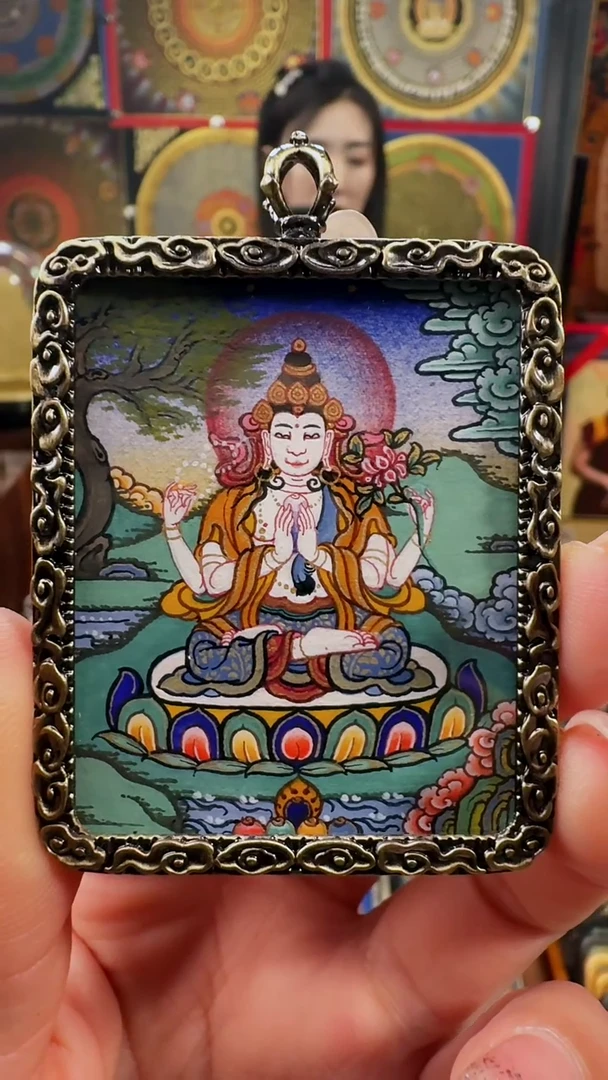 【闪购商品】吊坠壹善缘城手绘唐卡新春大促四臂观观