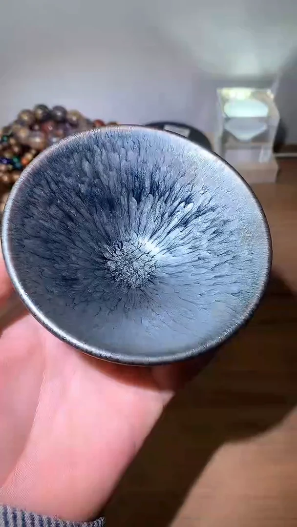 茶盏建窑建盏茶杯 大斗笠