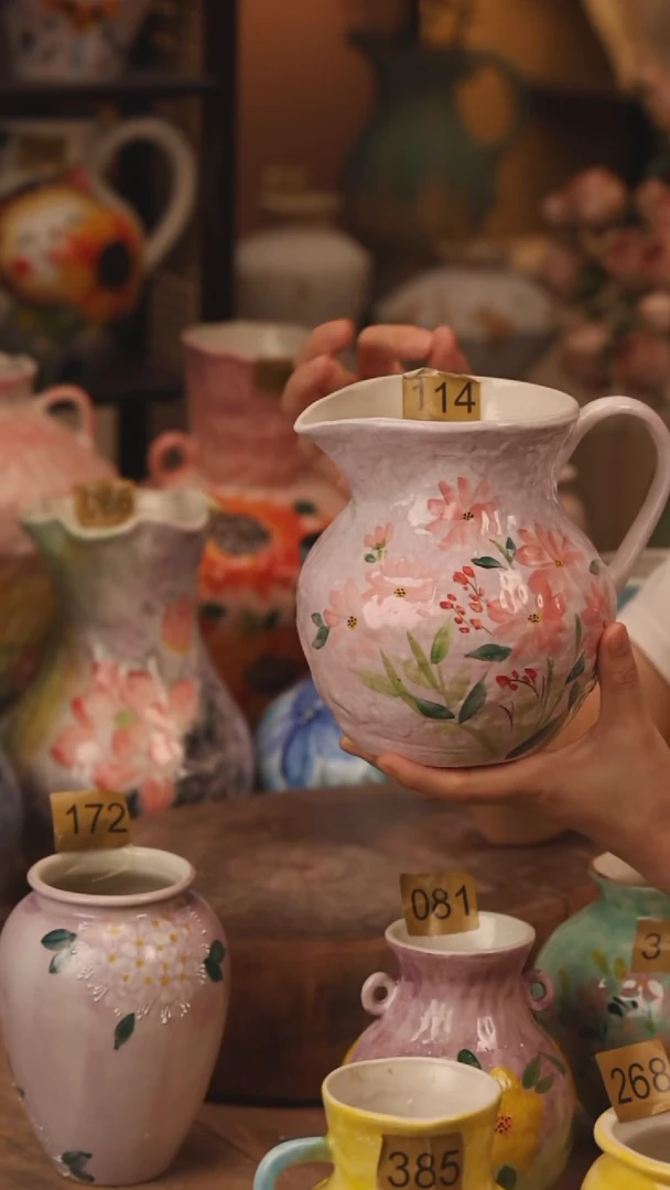 陶瓷114景德镇设计师手作花器摆件侘寂风