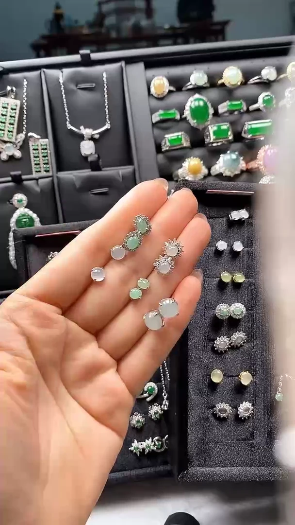 合金翡翠耳饰30任意选择一对