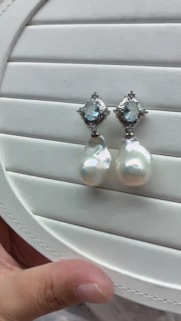 未镶嵌耳饰淡水珍珠多样性发其一，非无暇