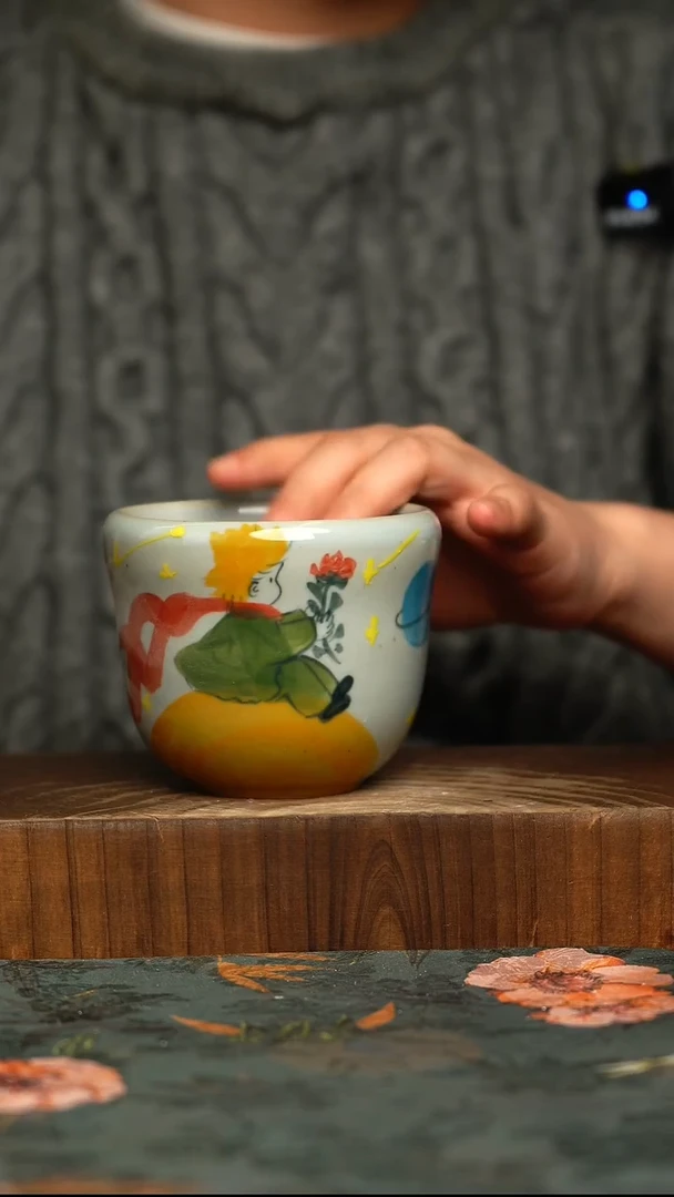 杯釉下彩手工手绘同款陶器