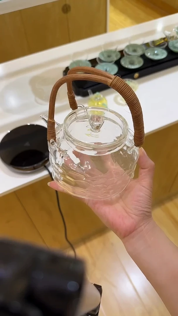 水立方藤编煮茶壶透明