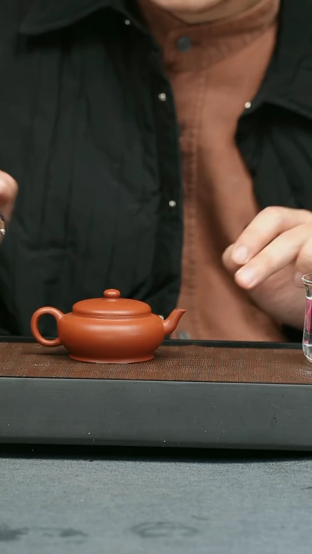 【闪购商品】紫砂茶壶五堂 朱泥扁灯-诗酒趁年华