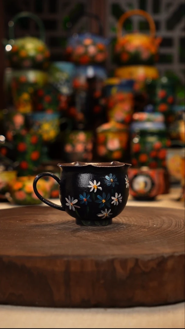 紫砂油画手绘釉下彩