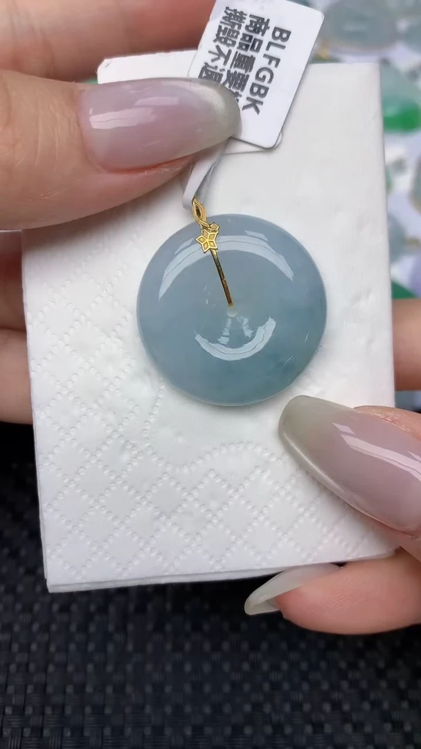 翡翠18K金镶嵌颈饰天然缅甸翡翠a货百元以上9元证书费自理