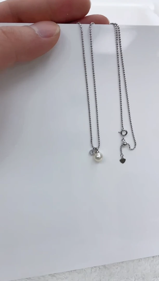 【闪购商品】海水珍珠颈饰银S925镶嵌海水珍珠项链