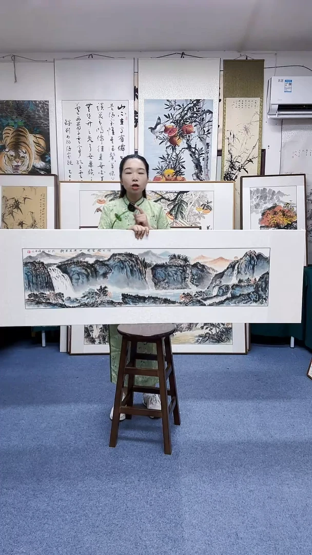 国画55*177实木画框顺丰包邮手绘