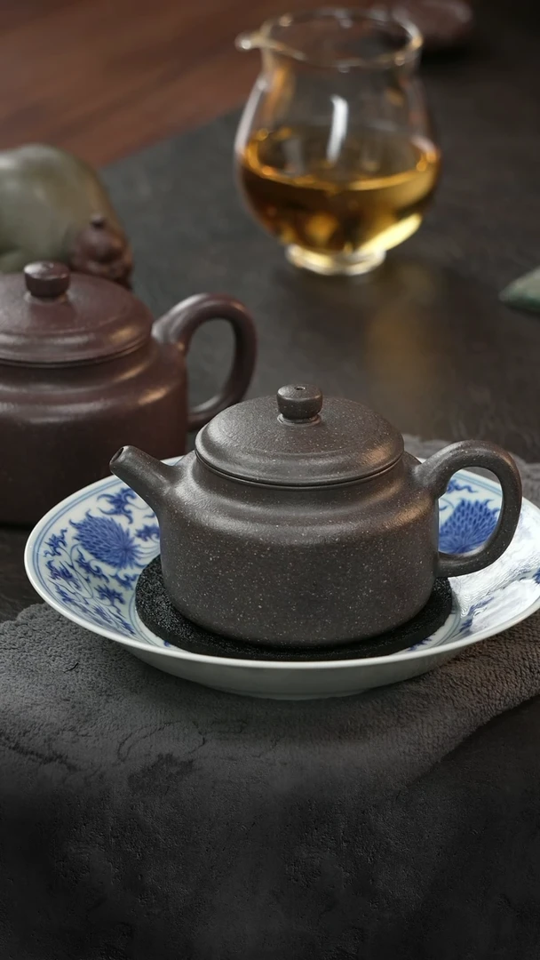 茶壶紫砂三更有梦|尧日辰光  德钟  气窑烧手工桃花泥  130cc