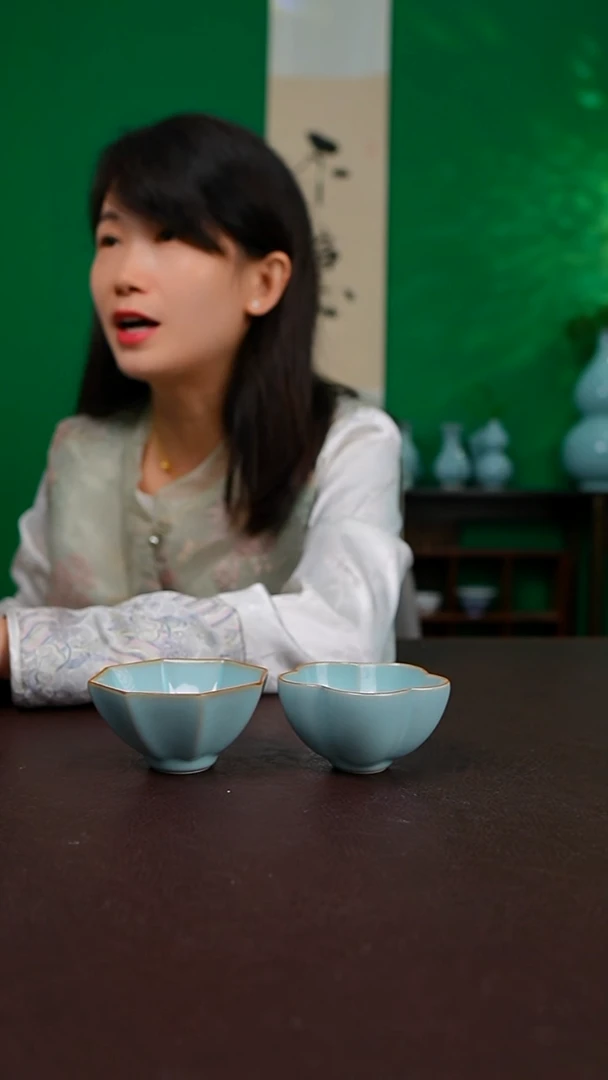 天青梅花杯 八方杯 不完美 各两只 简装