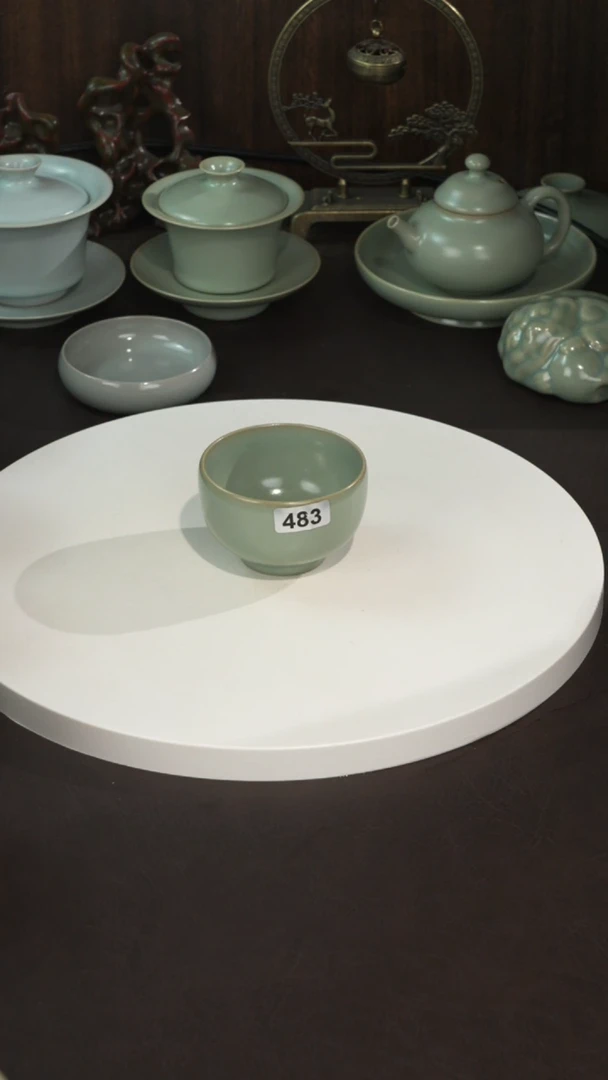 杯宣宝汝瓷原矿原釉手工单杯微瑕