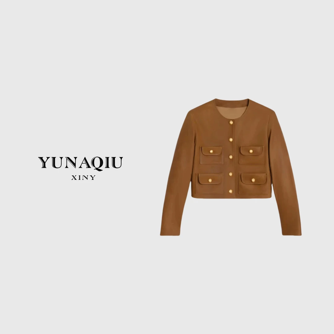 YUNAQIU-气质轻奢时尚女士设计师秋冬秋季长袖外套-8611