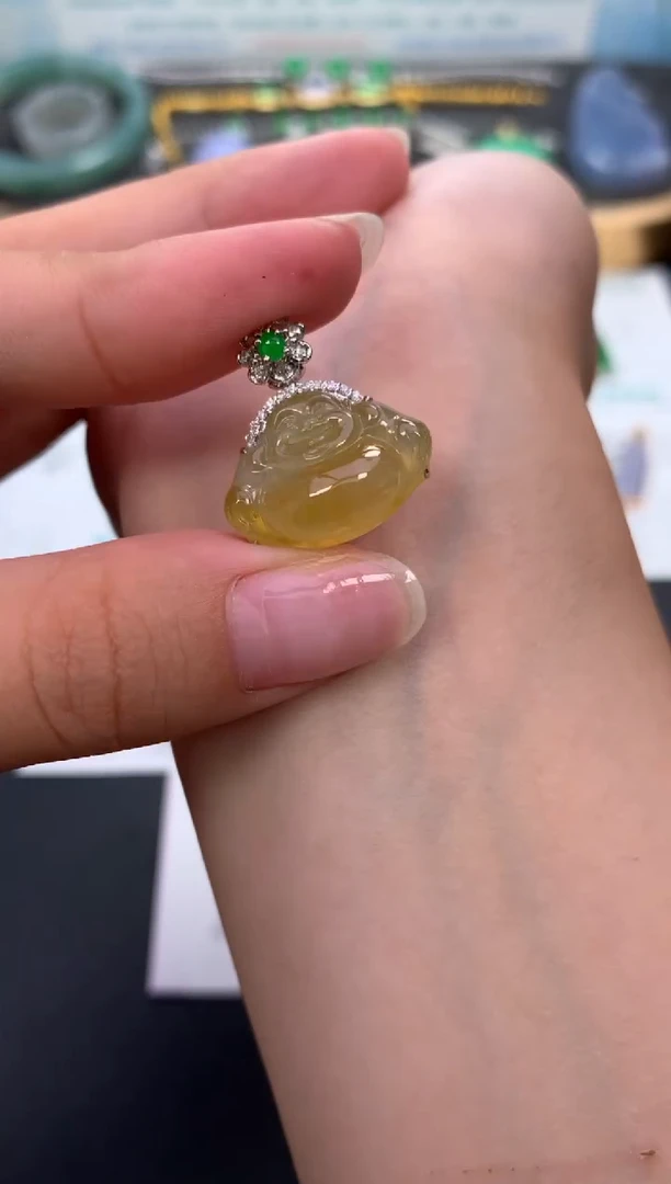18K金镶嵌摆件翡翠模式推广期48小时鉴赏期