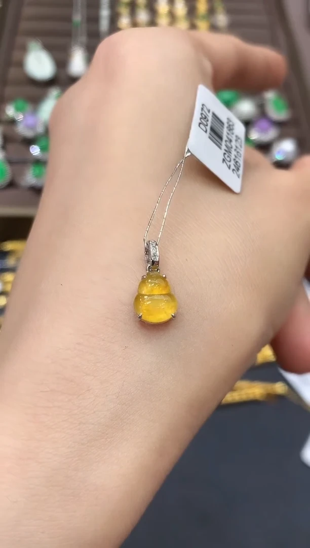 翡翠18K金镶嵌吊坠(不含链)B1多样性一件发货