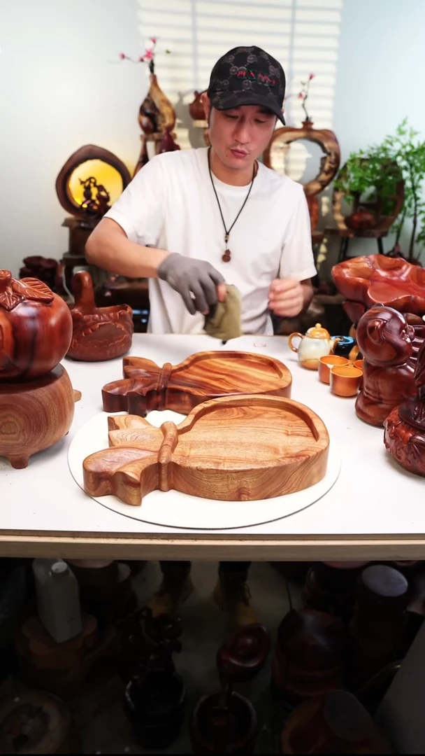 木香樟木摆件/钱袋盆