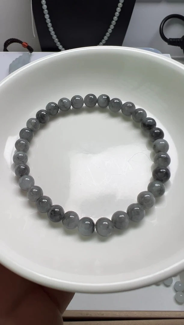 散珠翡翠纯天然缅甸A货翡翠6.3冰乌鸡，28颗