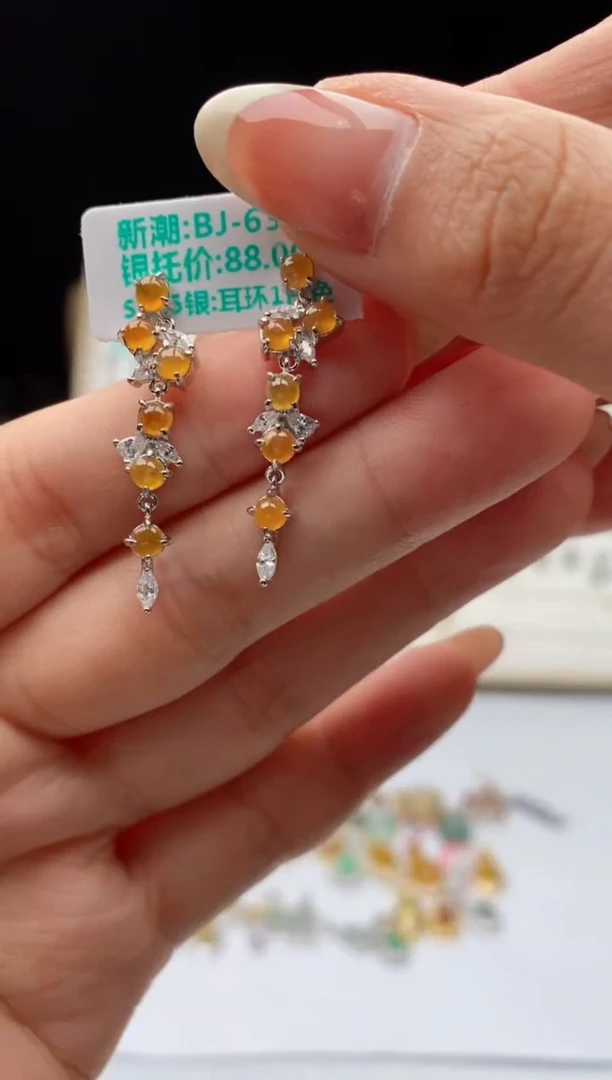 银S925镶嵌戒指翡翠天然A货翡翠