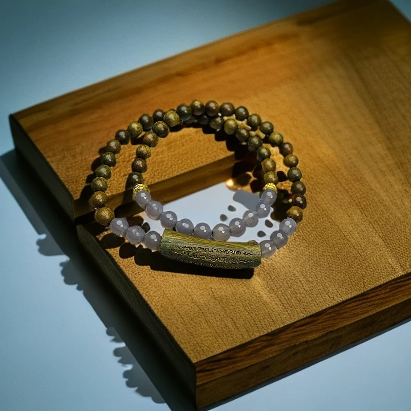 绿檀双圈手串6mmZM0066