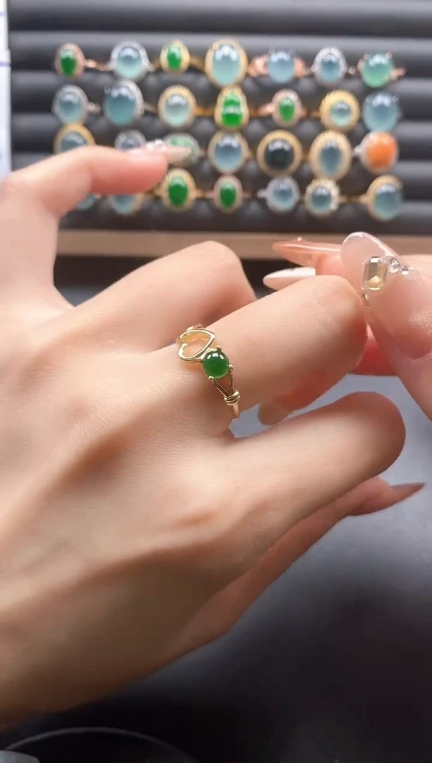 银S925镶嵌戒指翡翠51151