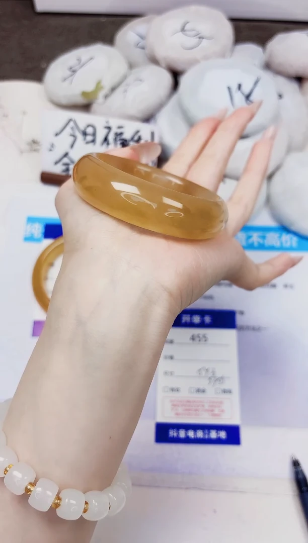 石英质玉手镯未镶嵌455-财气镯-圈口54