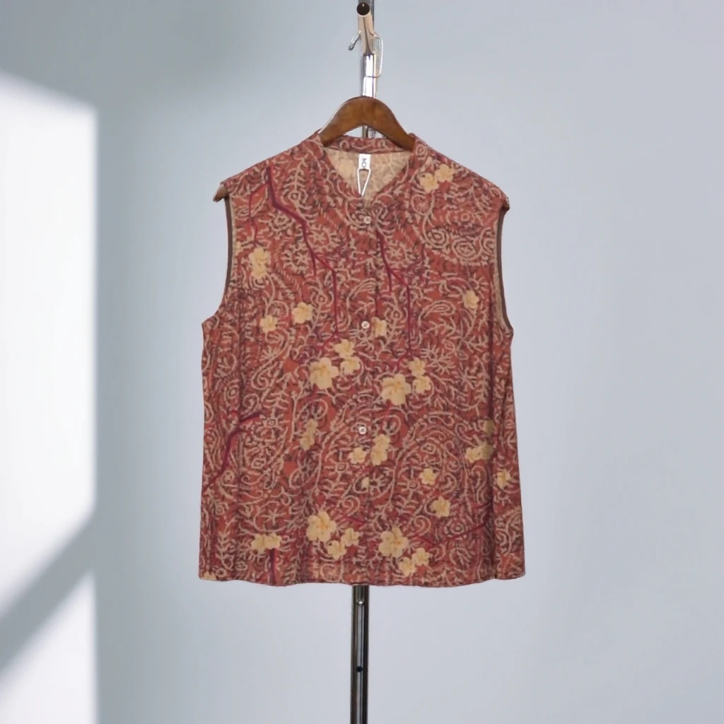 新款气质新中式复古百搭夏季无袖上衣2556