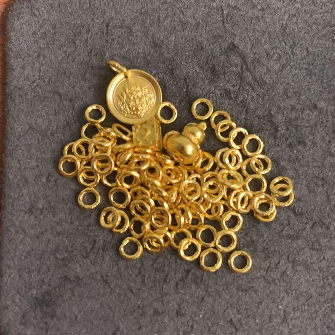 足金999 卡4锤纹盘缠黄财神葫芦称心如意