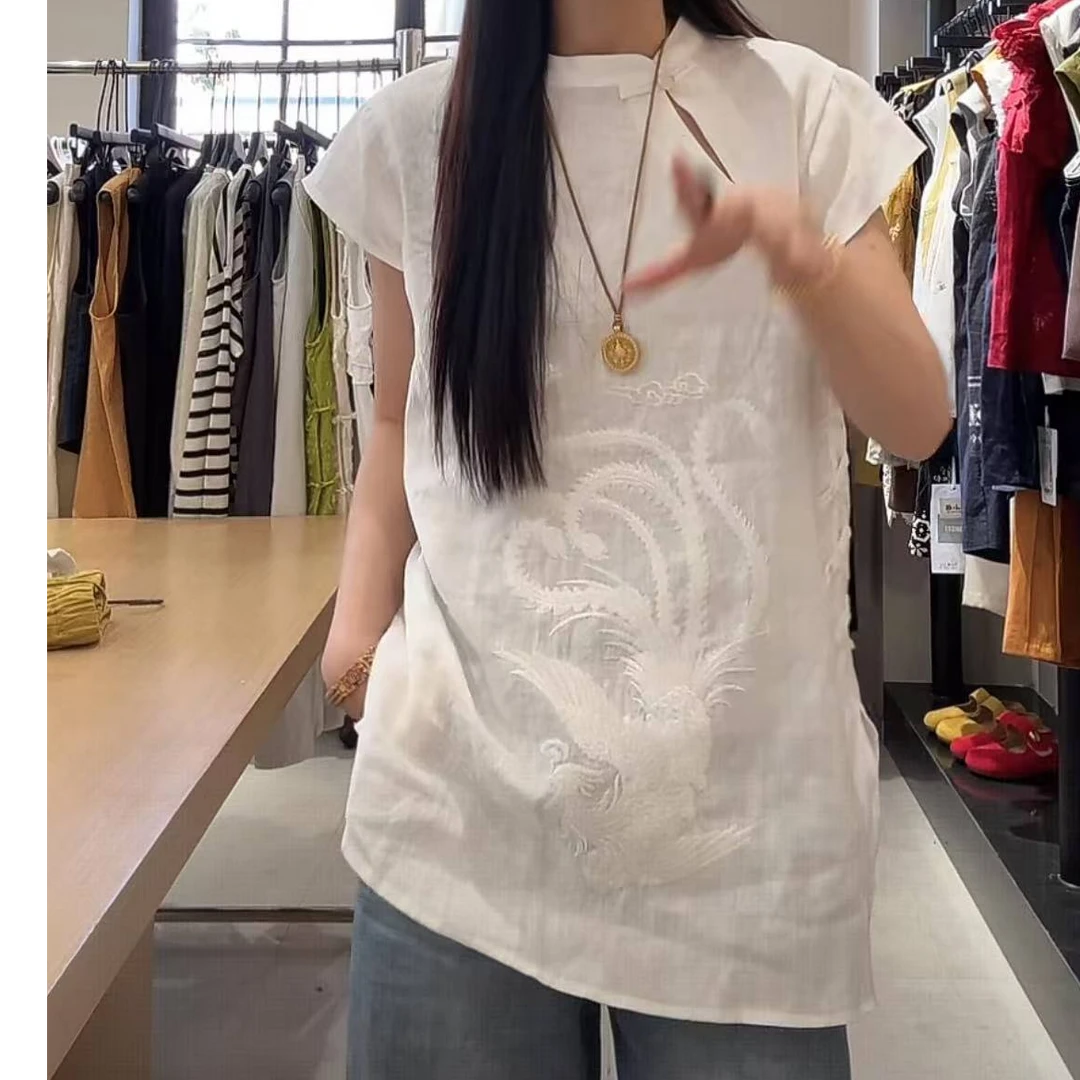 SU 新中式国风斜襟无袖上衣 H0360