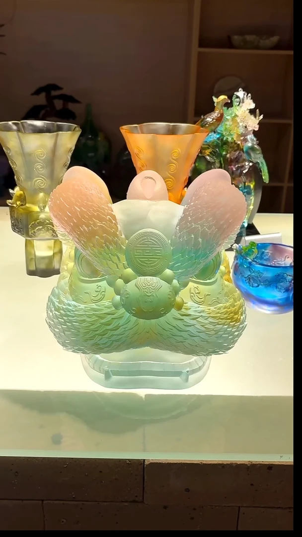 摆件0601097-1大号醒狮艺术琉璃摆件