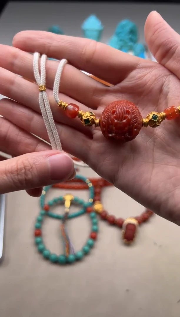 【闪购商品】南红玛瑙配饰配饰18K金镶嵌配饰配饰