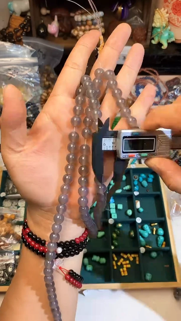合金手链玛瑙/玉髓卡10灰玛瑙半成品32颗左右