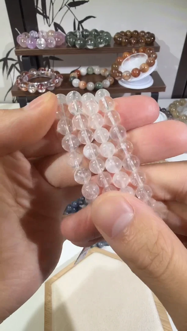水晶摆件未镶嵌SJ-72巴西拉丝白兔毛手串
