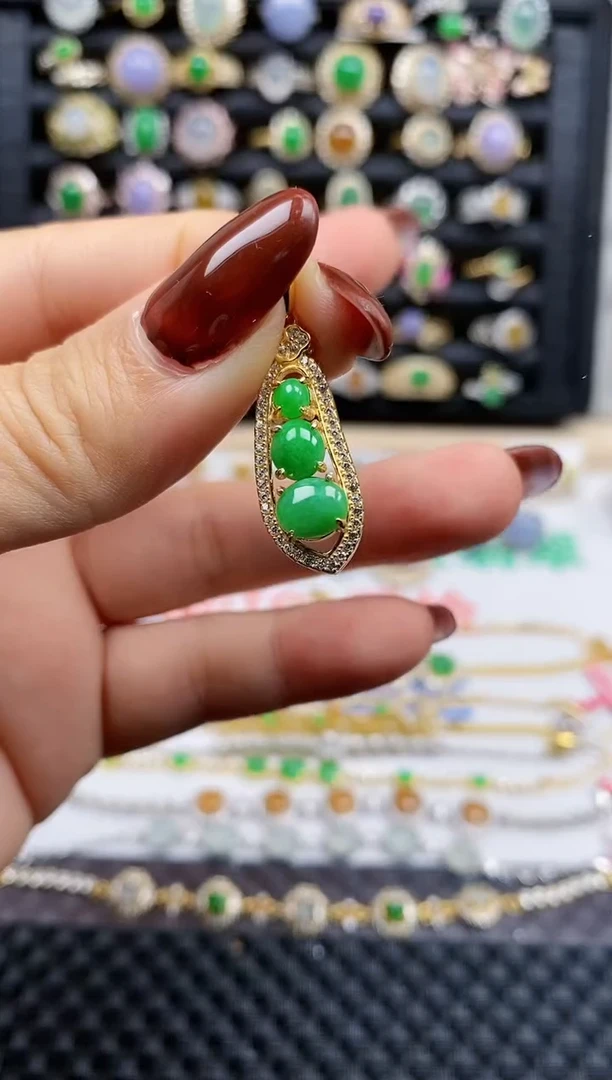 银S925镶嵌戒指翡翠387