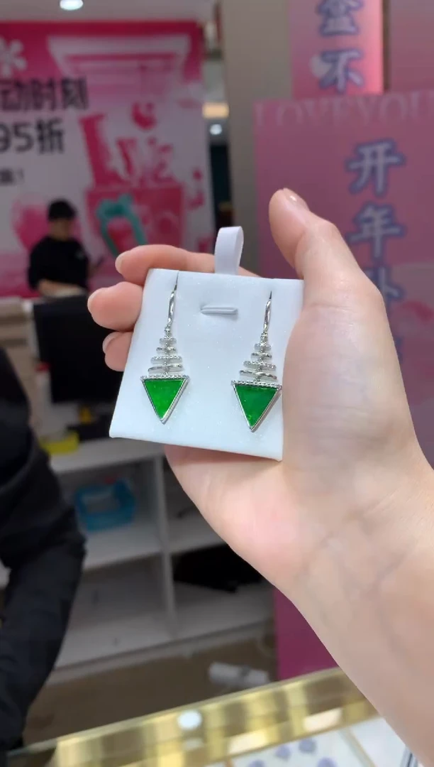 【闪购商品】翡翠耳饰银S925镶嵌|不退不换