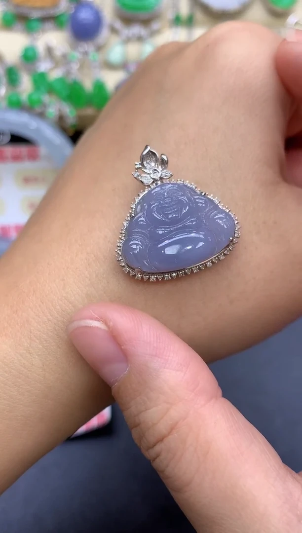 颈饰18K金镶嵌翡翠249-中国好珍宝