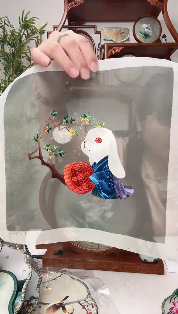 刺绣双面绣花团扇---做成团扇 定制