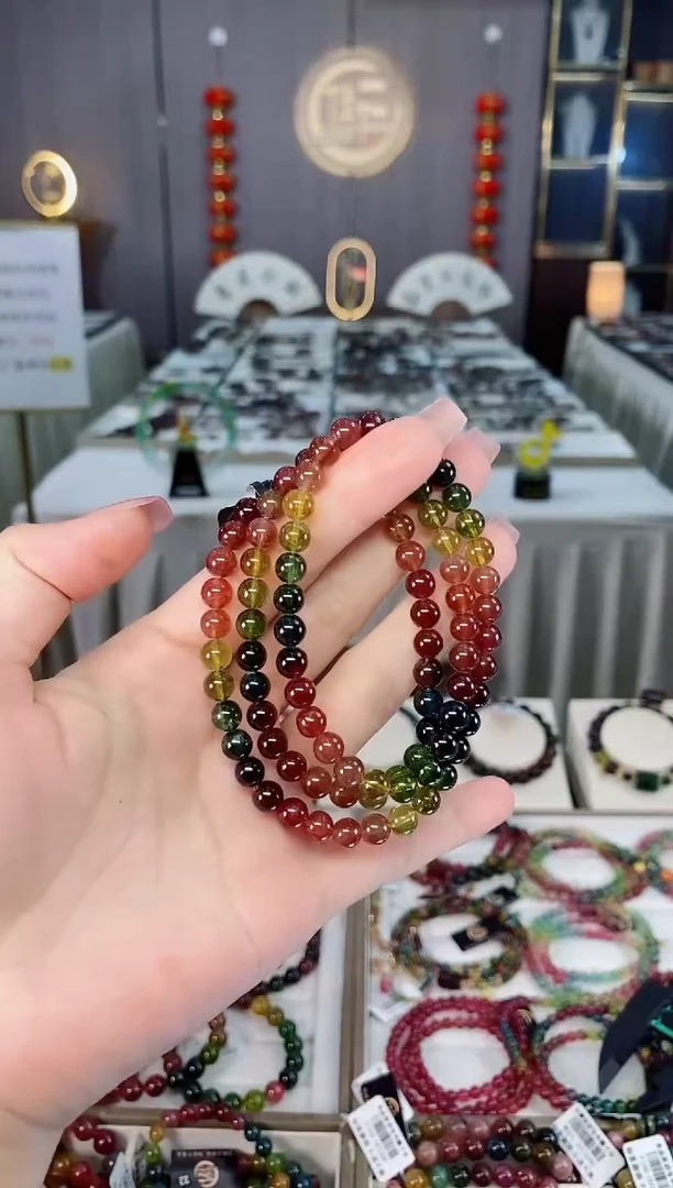 未镶嵌老矿碧玺三圈手串6mm+碧玺hon多样性发货一条