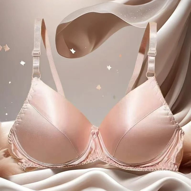 真丝文胸薄款法式性感约会简约文胸夏季透气小胸罩大码