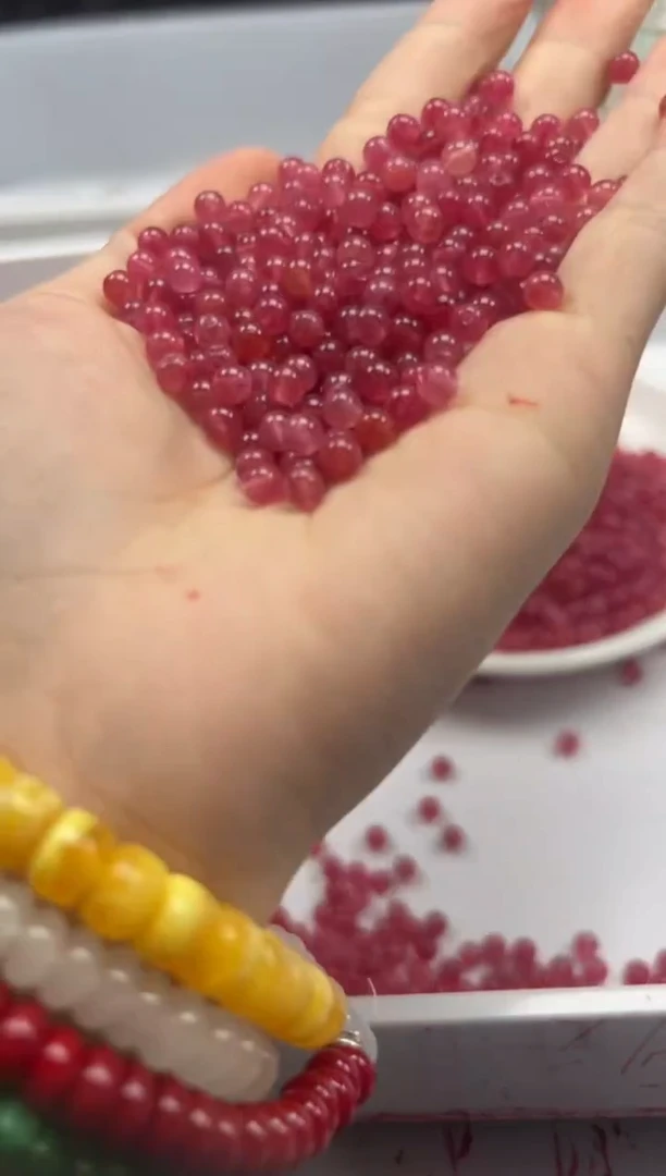 玛瑙/玉髓颈饰未镶嵌w645玉化红纹石4mm*108颗