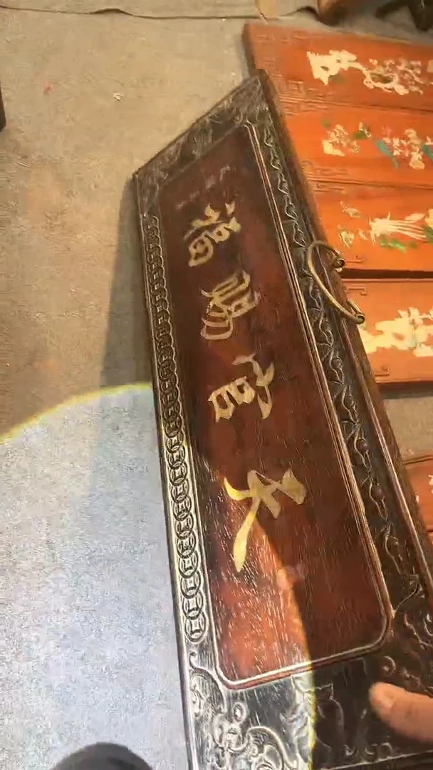 【闪购商品】非洲紫檀（红花梨）65x20cm挂扁天官赐福