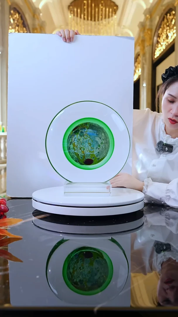 摆件AJ05149绿色行星+14*16透底座