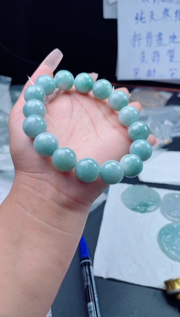 未镶嵌定制翡翠珠串14.1