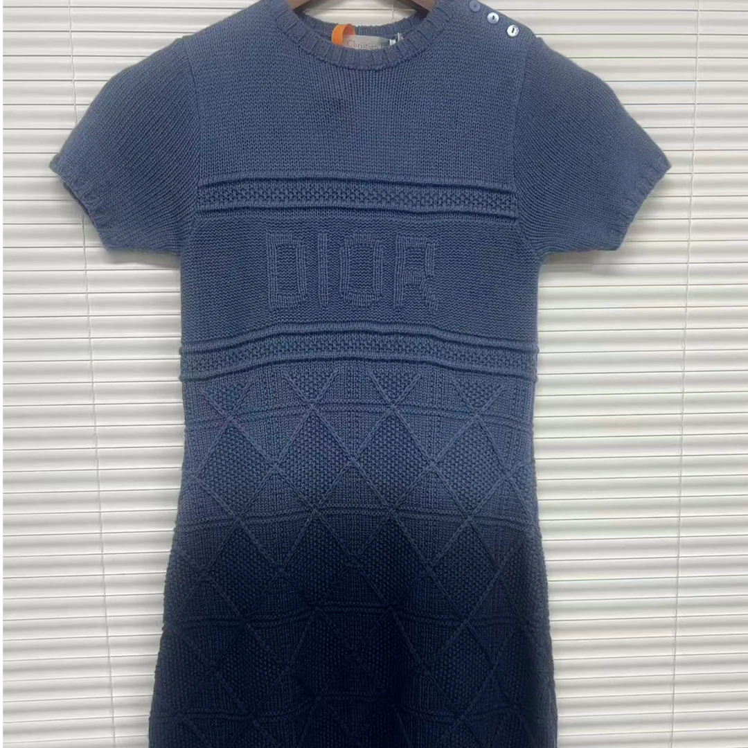 未使用 DIOR/迪奥 短袖秋季少女风圆领连衣裙  43030