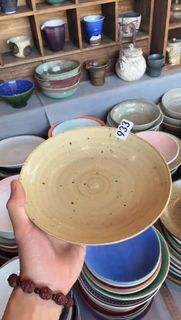 瓷片我****啊933，陶泥燕麦手工锅盘1个