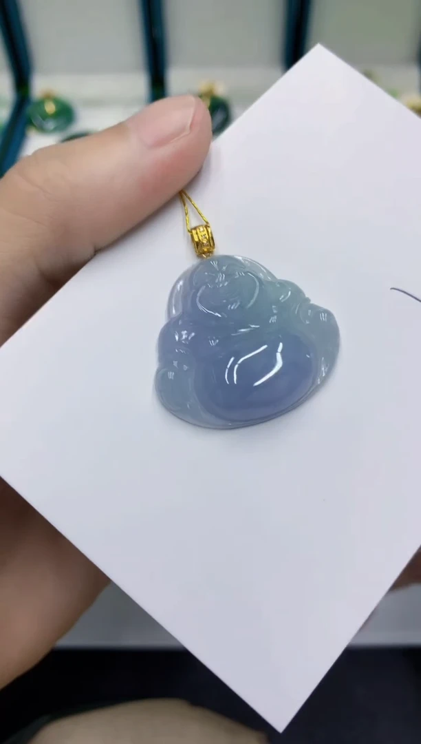 颈饰18K金镶嵌翡翠翡翠