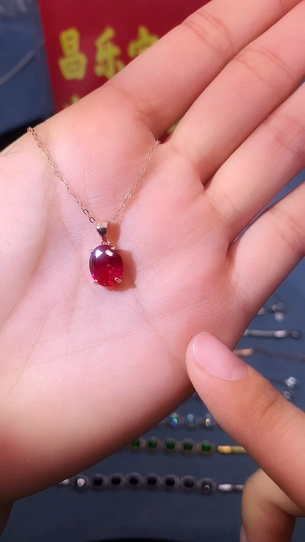 【闪购商品】红宝石吊坠(赠链)银S925镶嵌111111