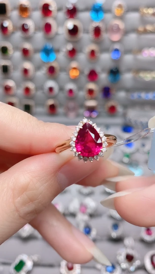 【闪购商品】碧玺18K金戒指18K金镶嵌.