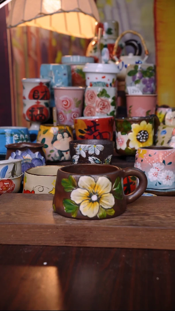 杯子陶泥垚手作 景德镇手工手绘陶瓷器物